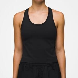 Prana Luxara Racerback Tank Women's S Black Fitted Scoop Neck Ultra-Lightweight